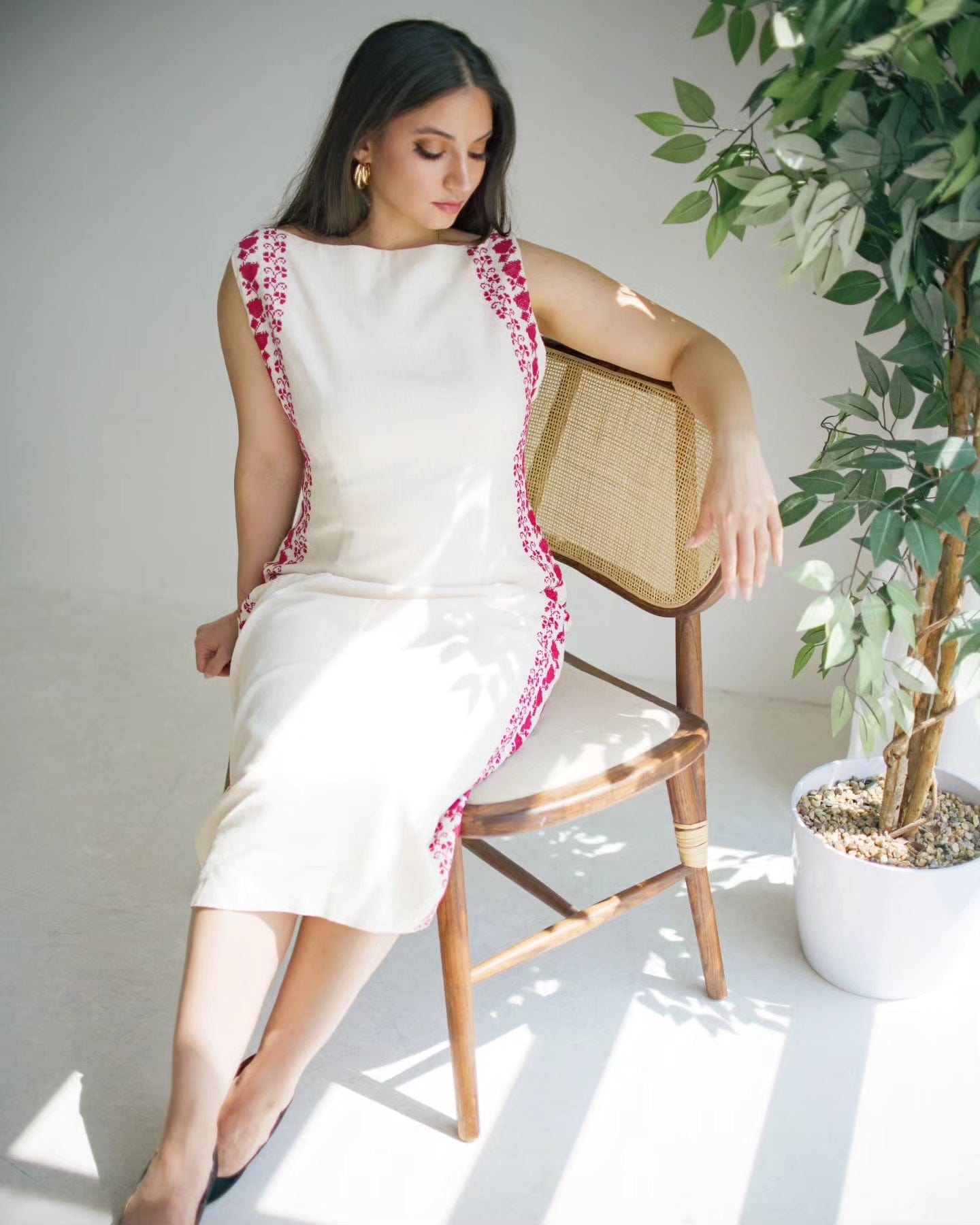 Luna - Hand Embroidered Sunset Dress Deerah