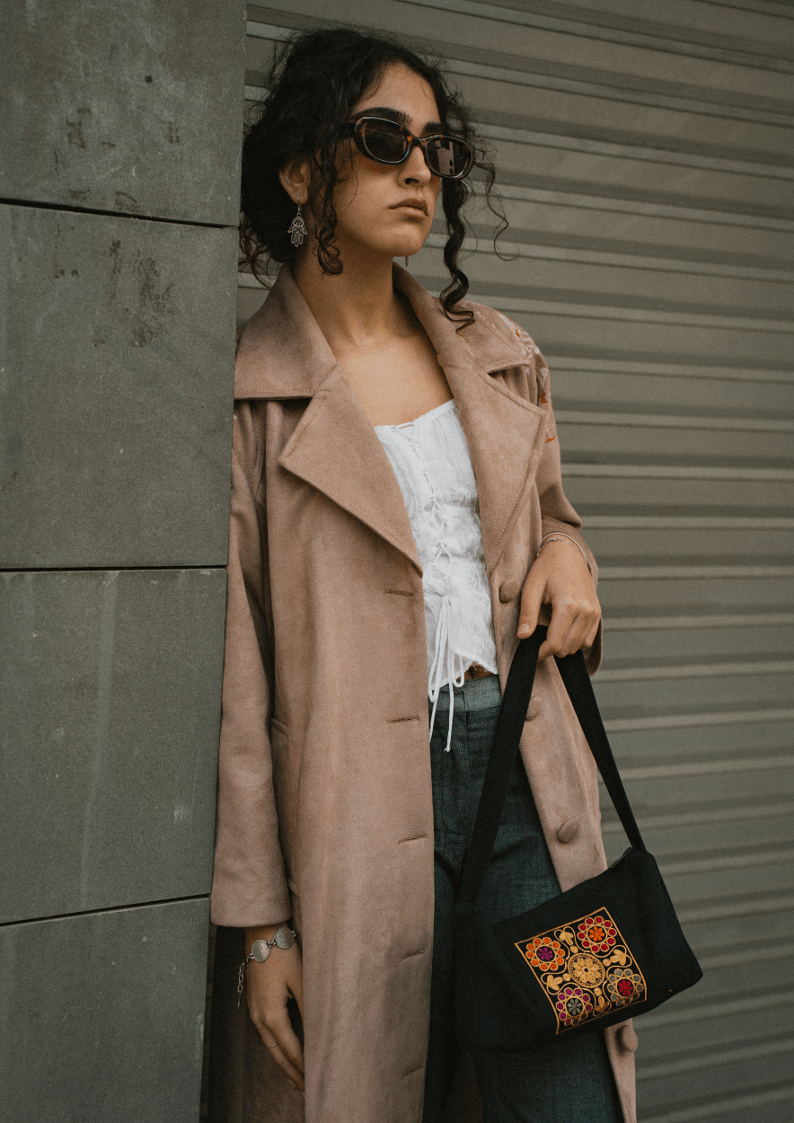 Bethlehem Embroidered Baguette Bag - Deerah