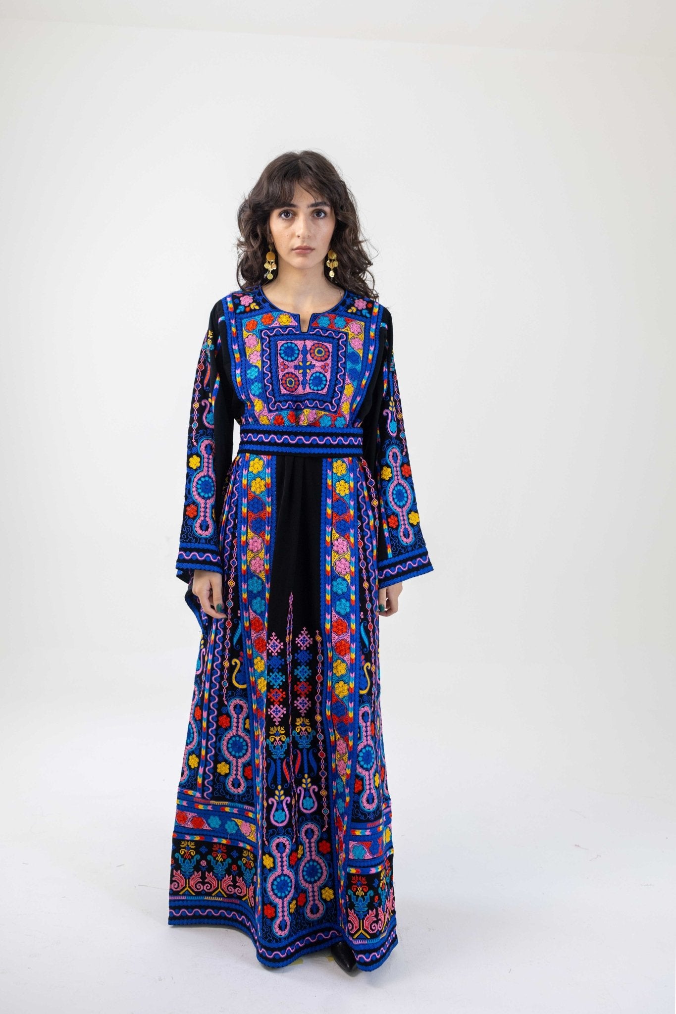 Color Pop Traditional Palestinian Thobe Dress - Deerah