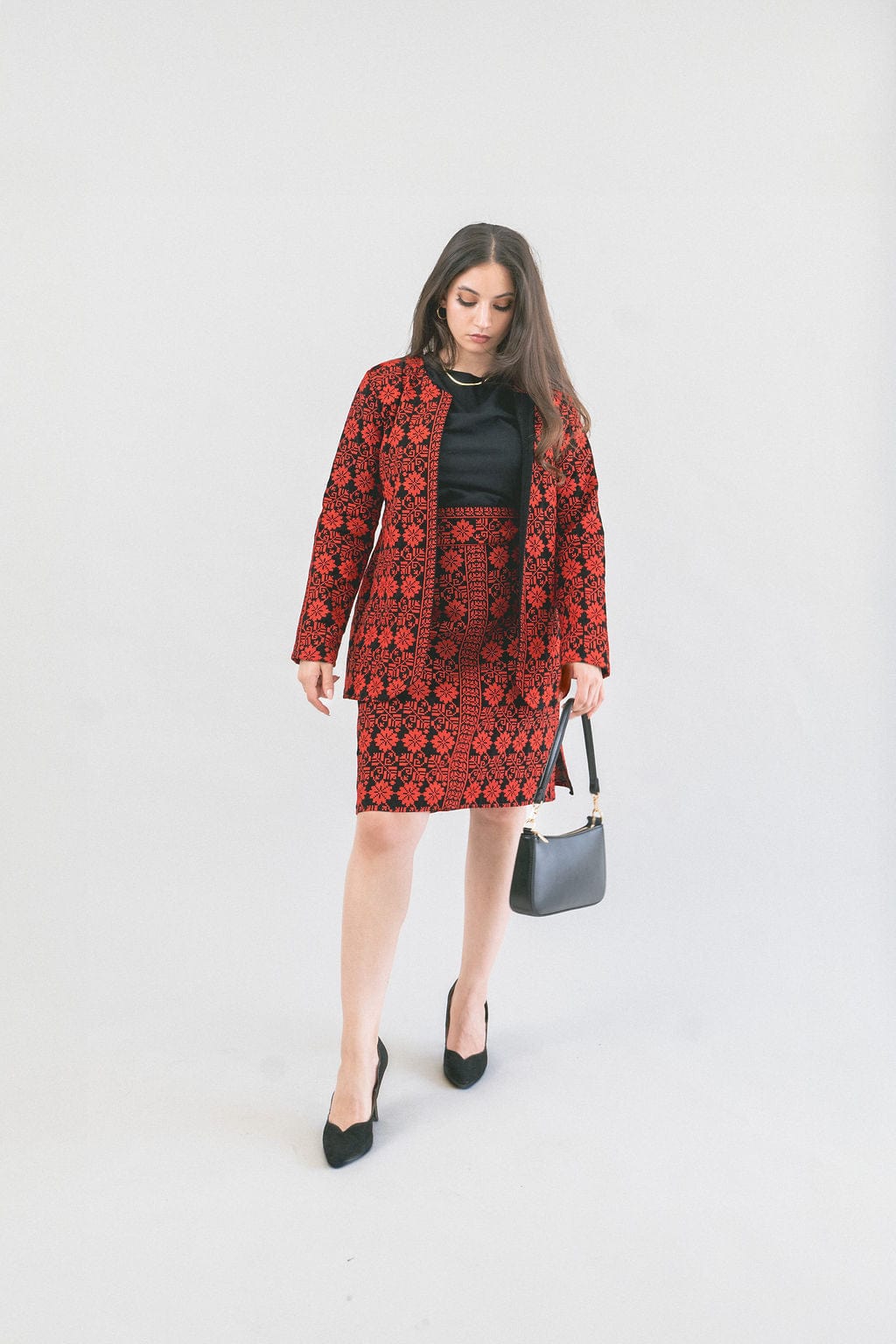 Floral Embroidered Blazer - Deerah