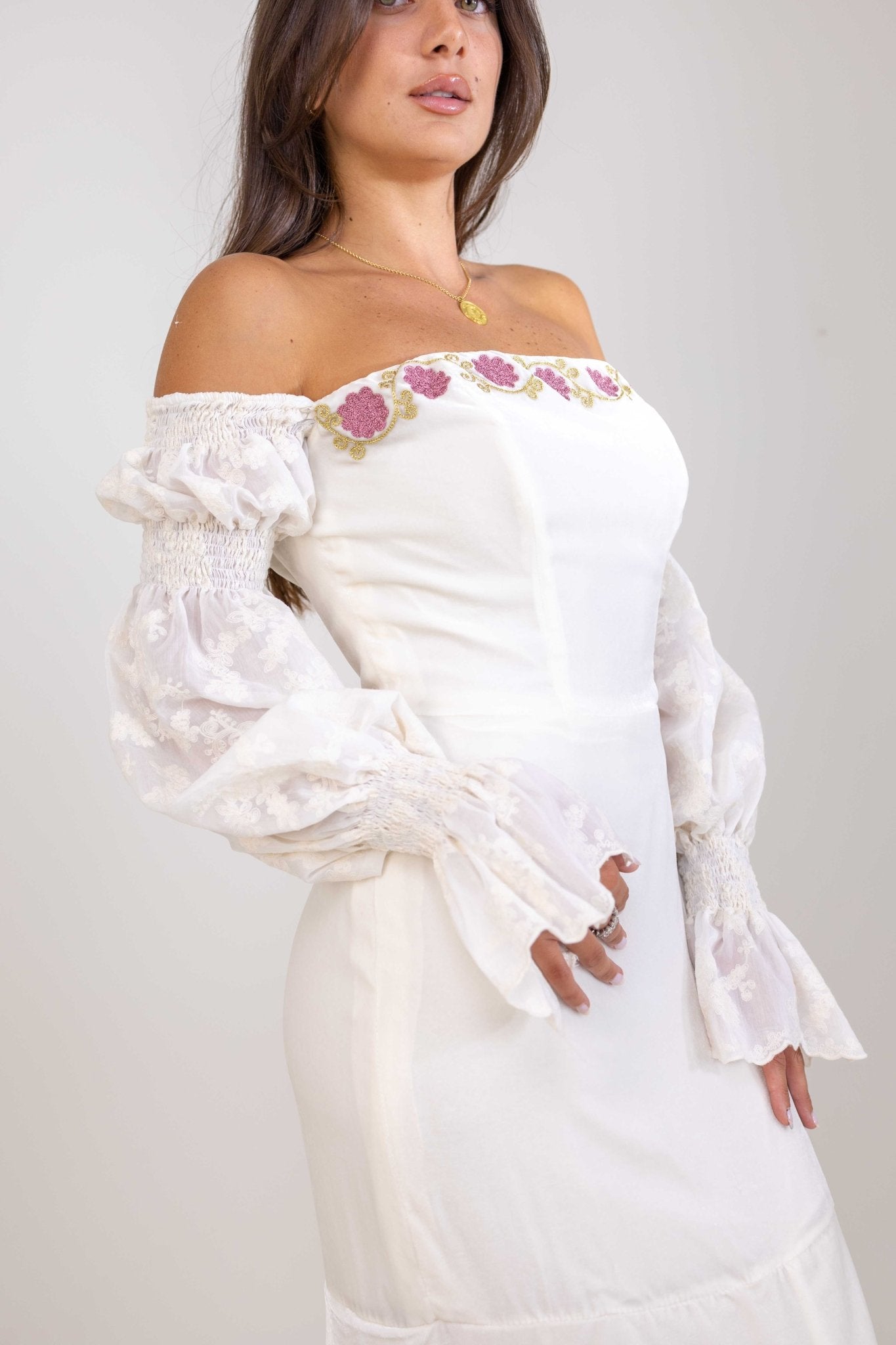 Floral Velvet Bridal Dress - Deerah