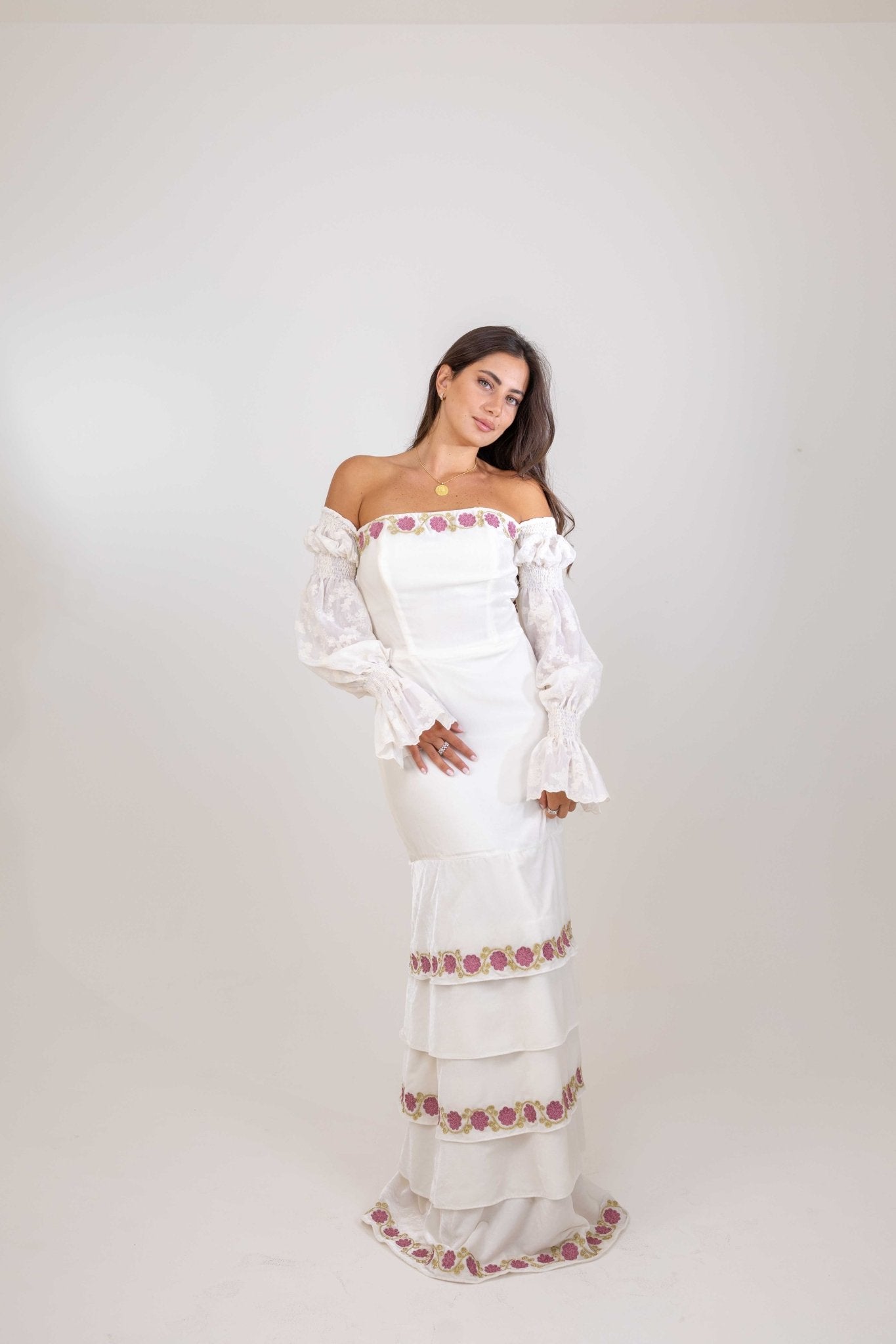 Floral Velvet Bridal Dress - Deerah