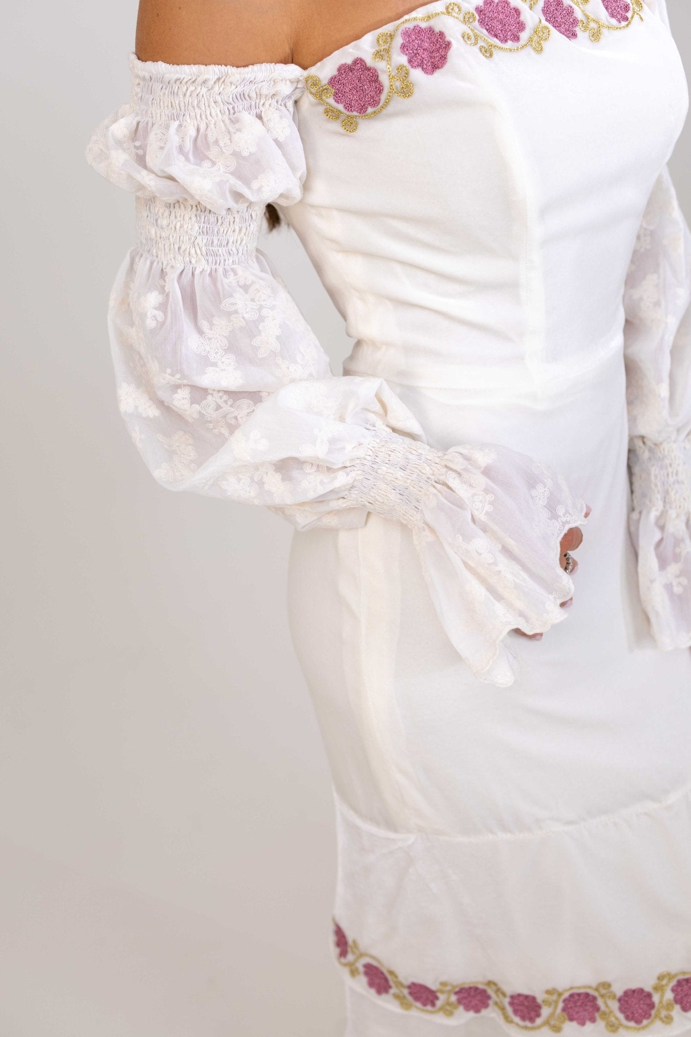 Floral Velvet Bridal Dress - Deerah