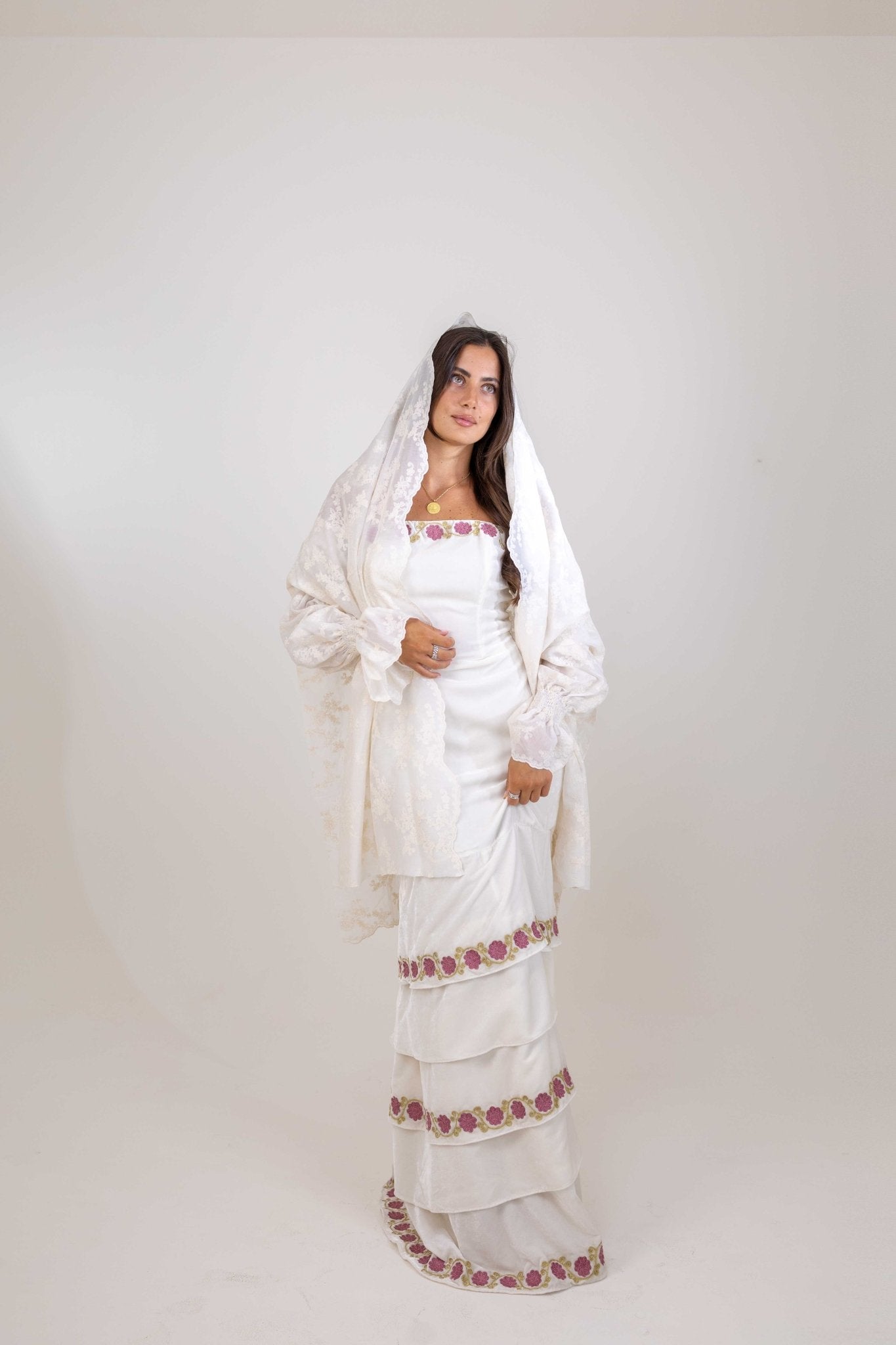 Floral Velvet Bridal Dress - Deerah