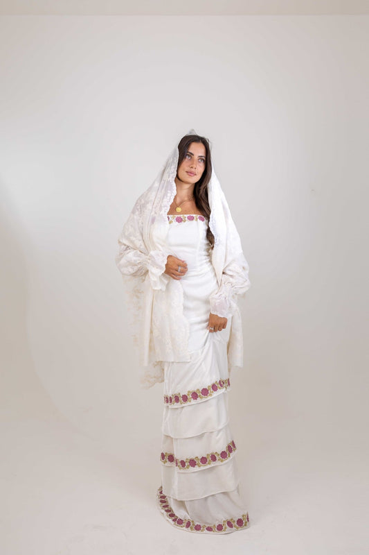Floral Velvet Bridal Dress - Deerah