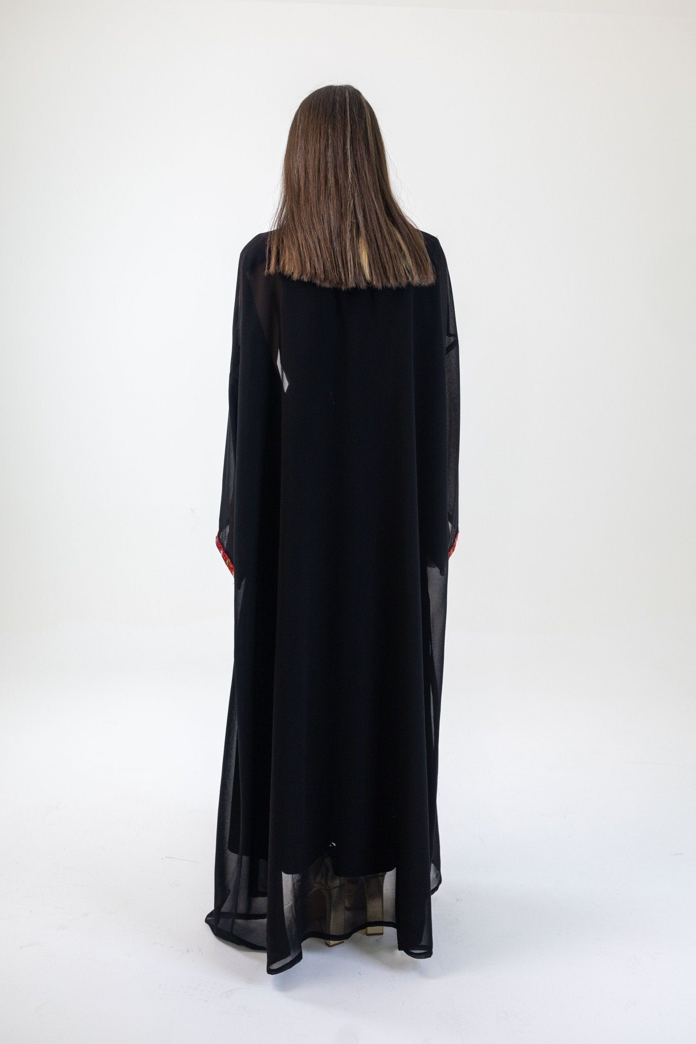 Hand - beaded Chiffon Abaya - Deerah