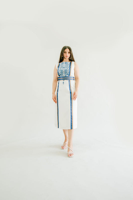 Samar - Hand Embroidered Saya Palestinian Dress - Deerah
