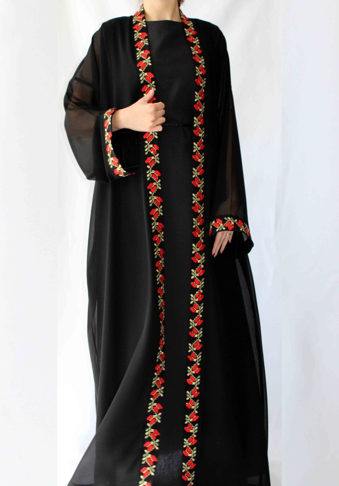 Zaytouna Hand - beaded Embroidered Abaya - Deerah