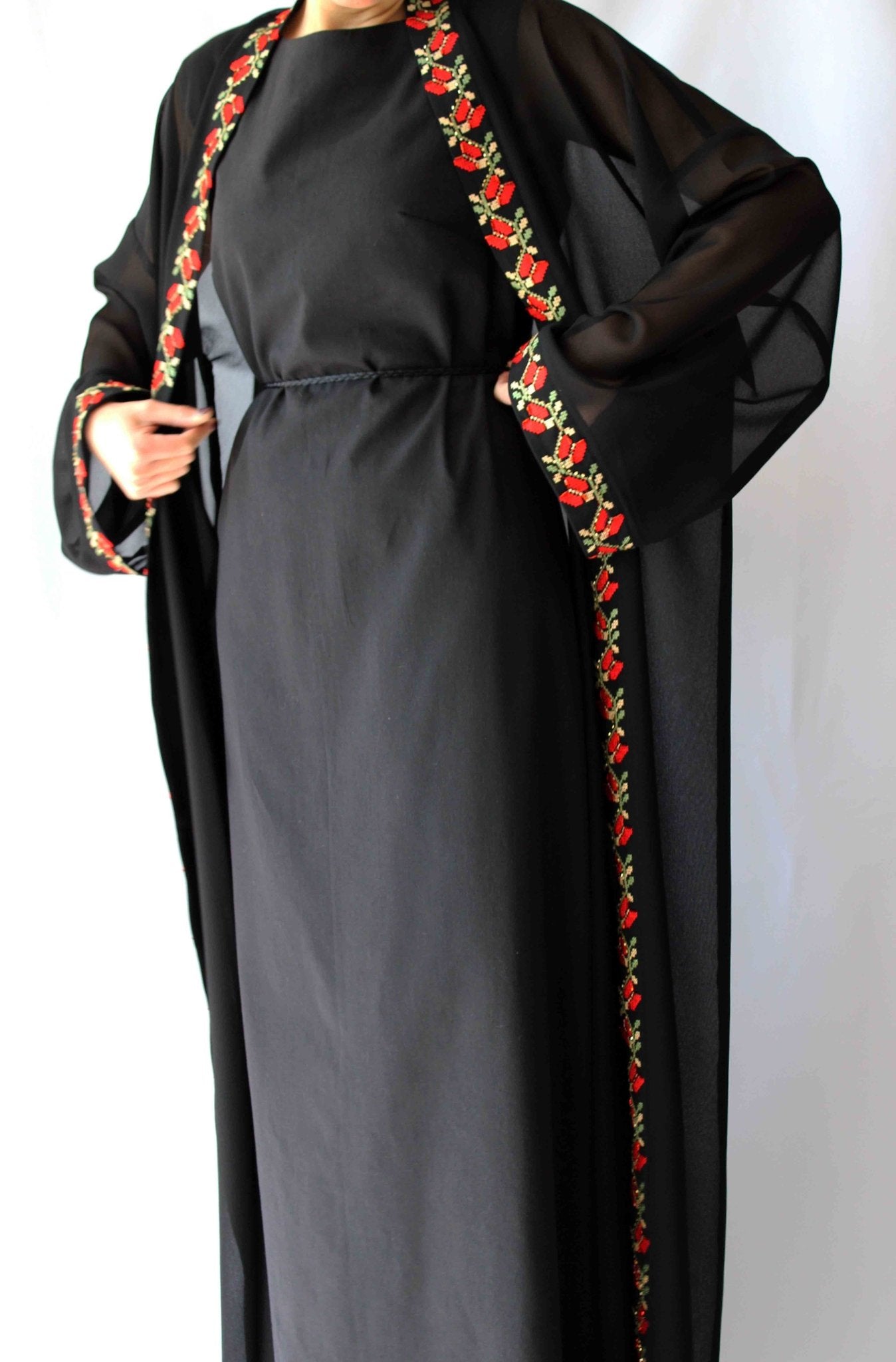 Zaytouna Hand - beaded Embroidered Abaya - Deerah