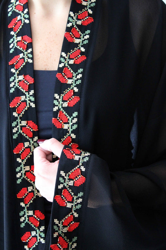 Zaytouna Hand - beaded Embroidered Abaya - Deerah