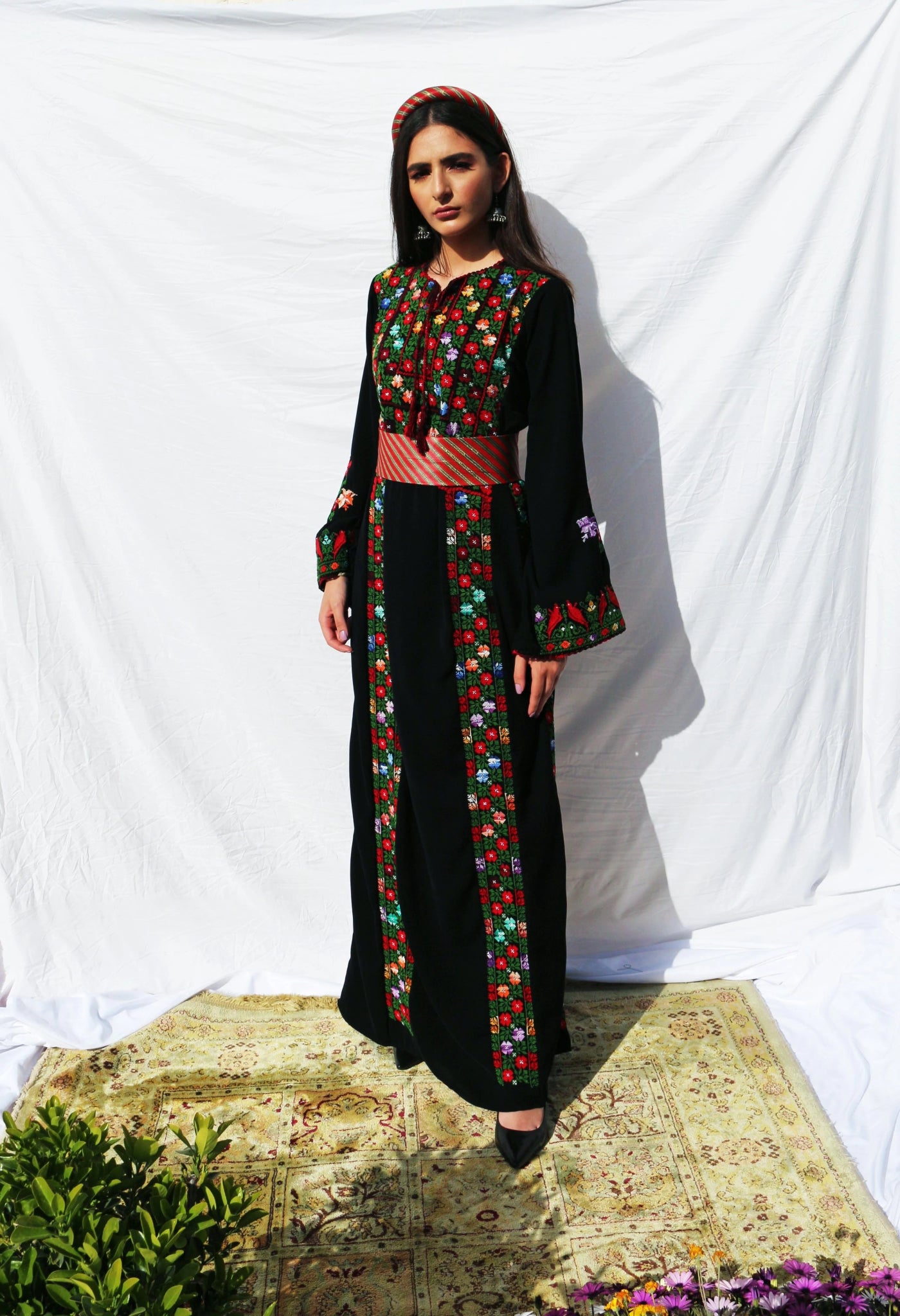 Aya - Hand - Embroidered Traditional Palestinian Dress - Deerah