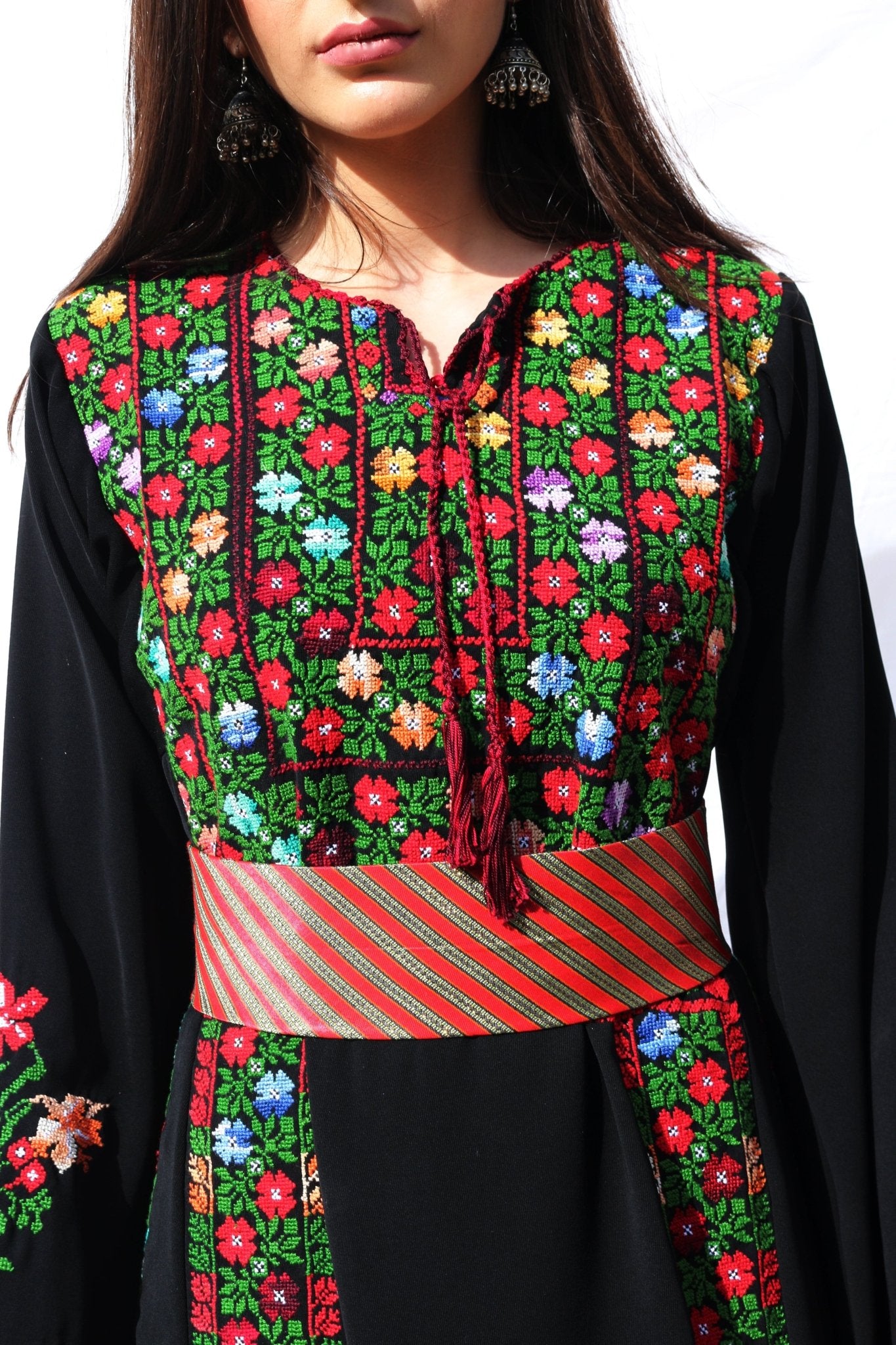Aya - Hand - Embroidered Traditional Palestinian Dress - Deerah