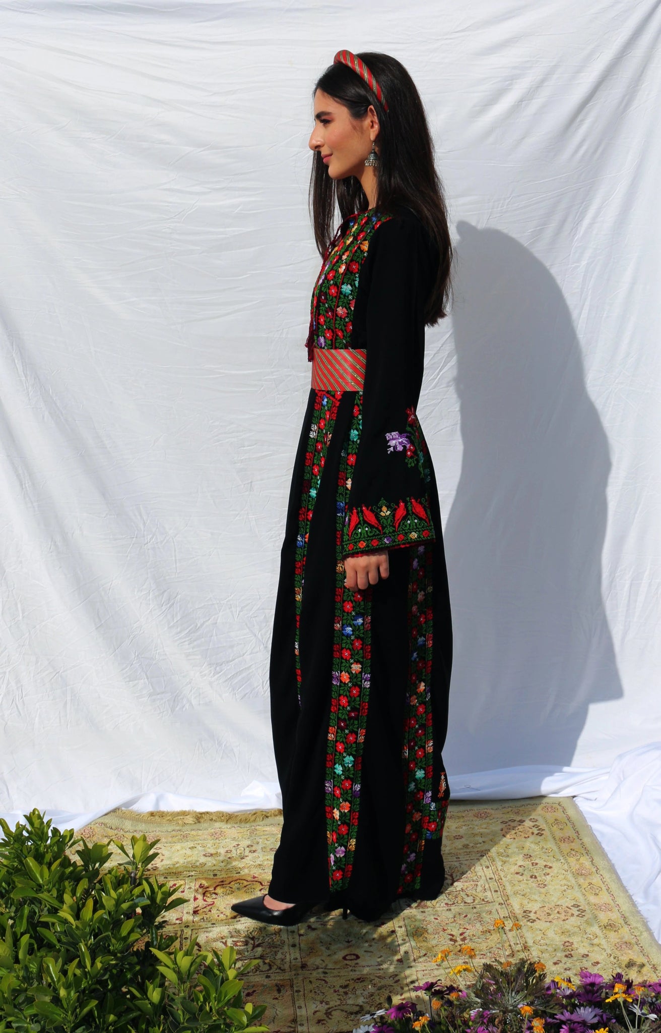 Aya - Hand - Embroidered Traditional Palestinian Dress - Deerah