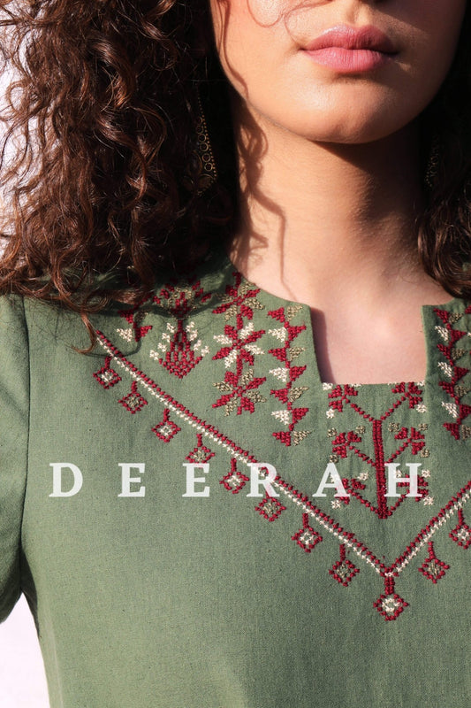 Fallahi Hand - Embroidered Linen Shirt - Deerah