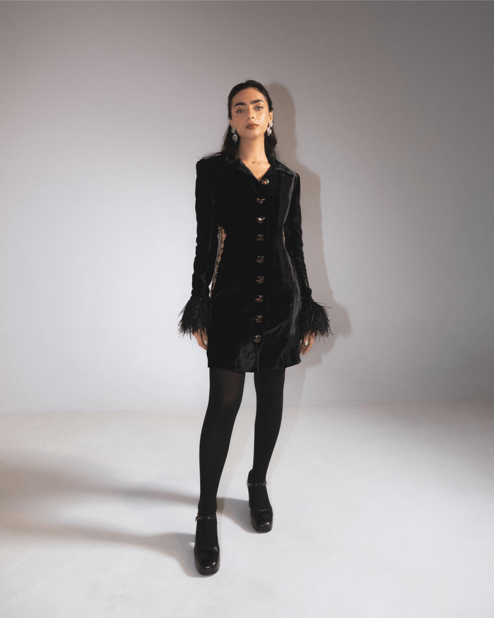 Golden Hour Velvet Blazer Dress