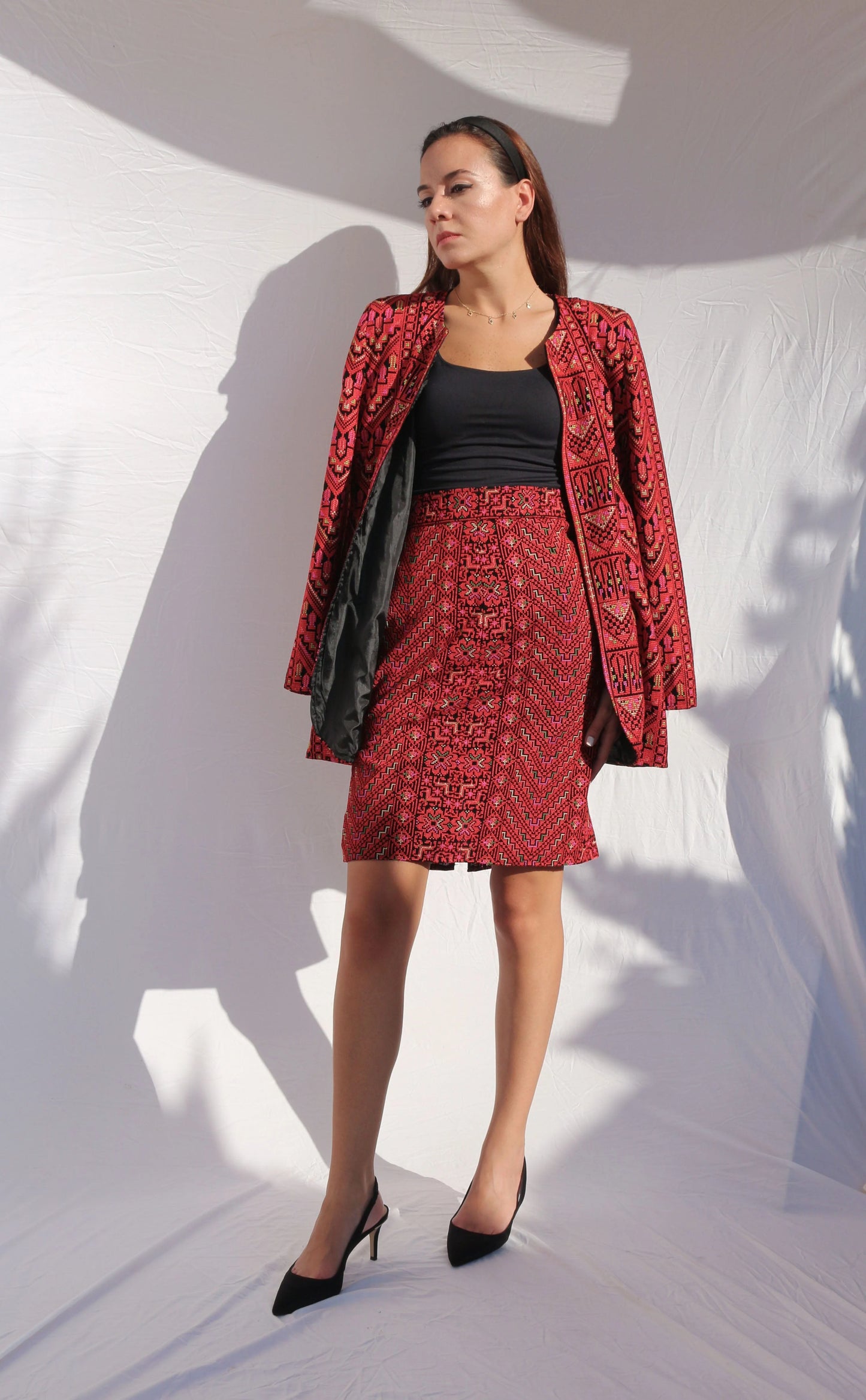 Heavy Embroidered Skirt Suit Deerah