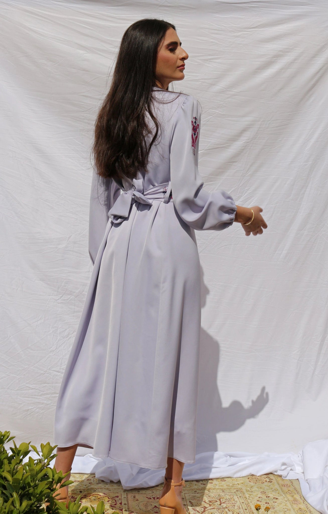 Jana - Hand - Embroidered Midi Dress - Deerah