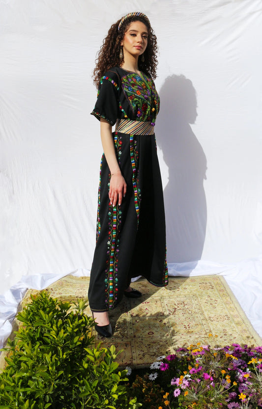 Nouf - Hand - Embroidered Dress - Deerah