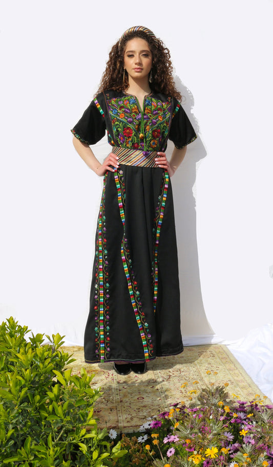 Nouf - Hand - Embroidered Dress - Deerah