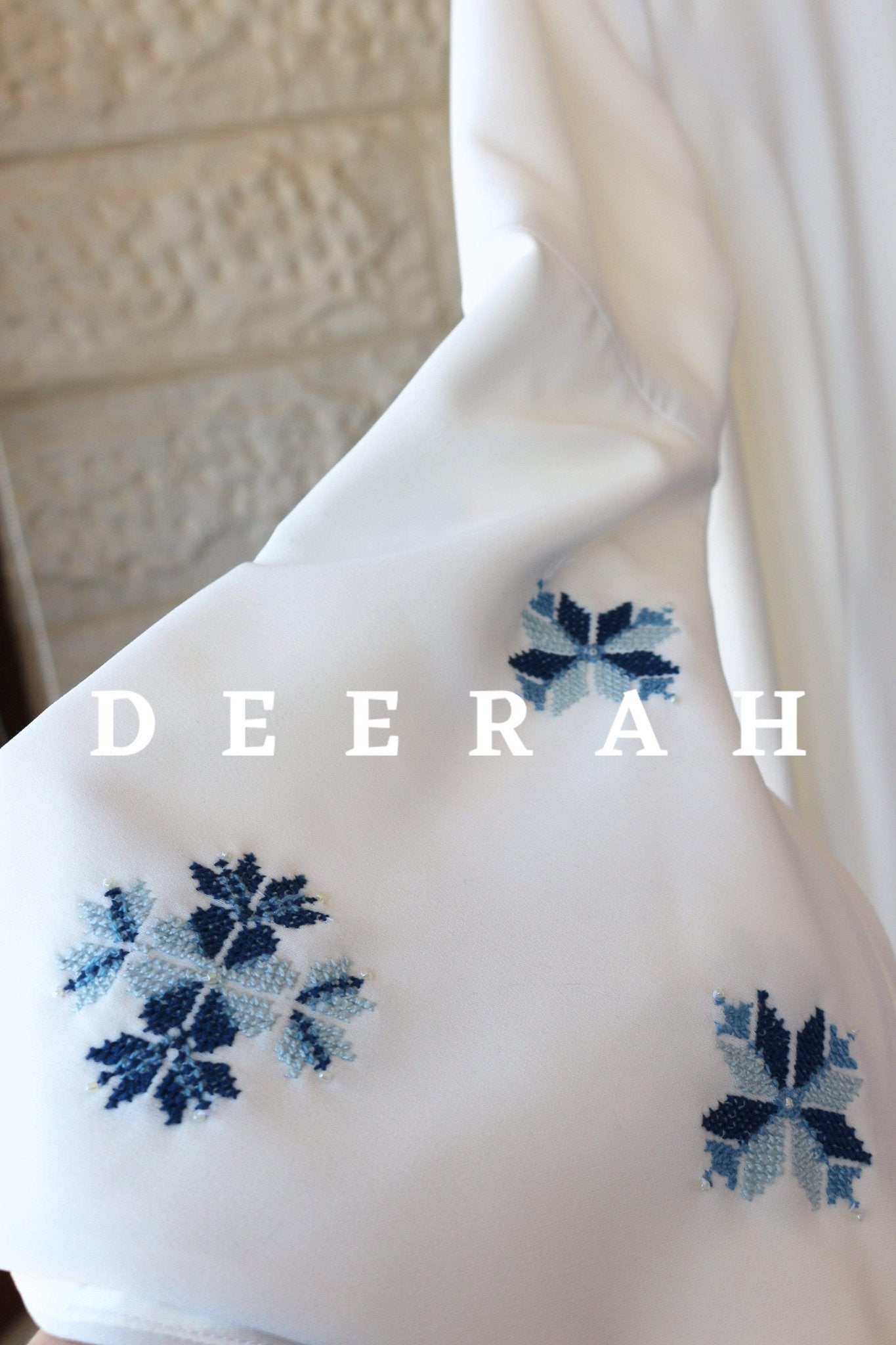 Sama - Hand - Embroidered Palestinian Wedding Dress - Deerah