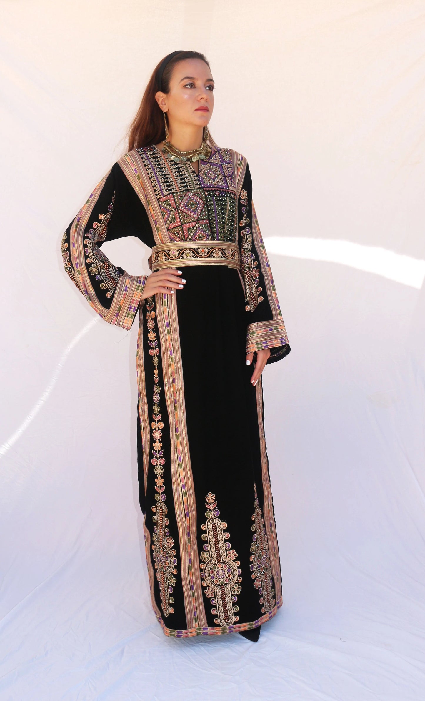 Square Chest Traditional Palestinian Thobe Dress Deerah