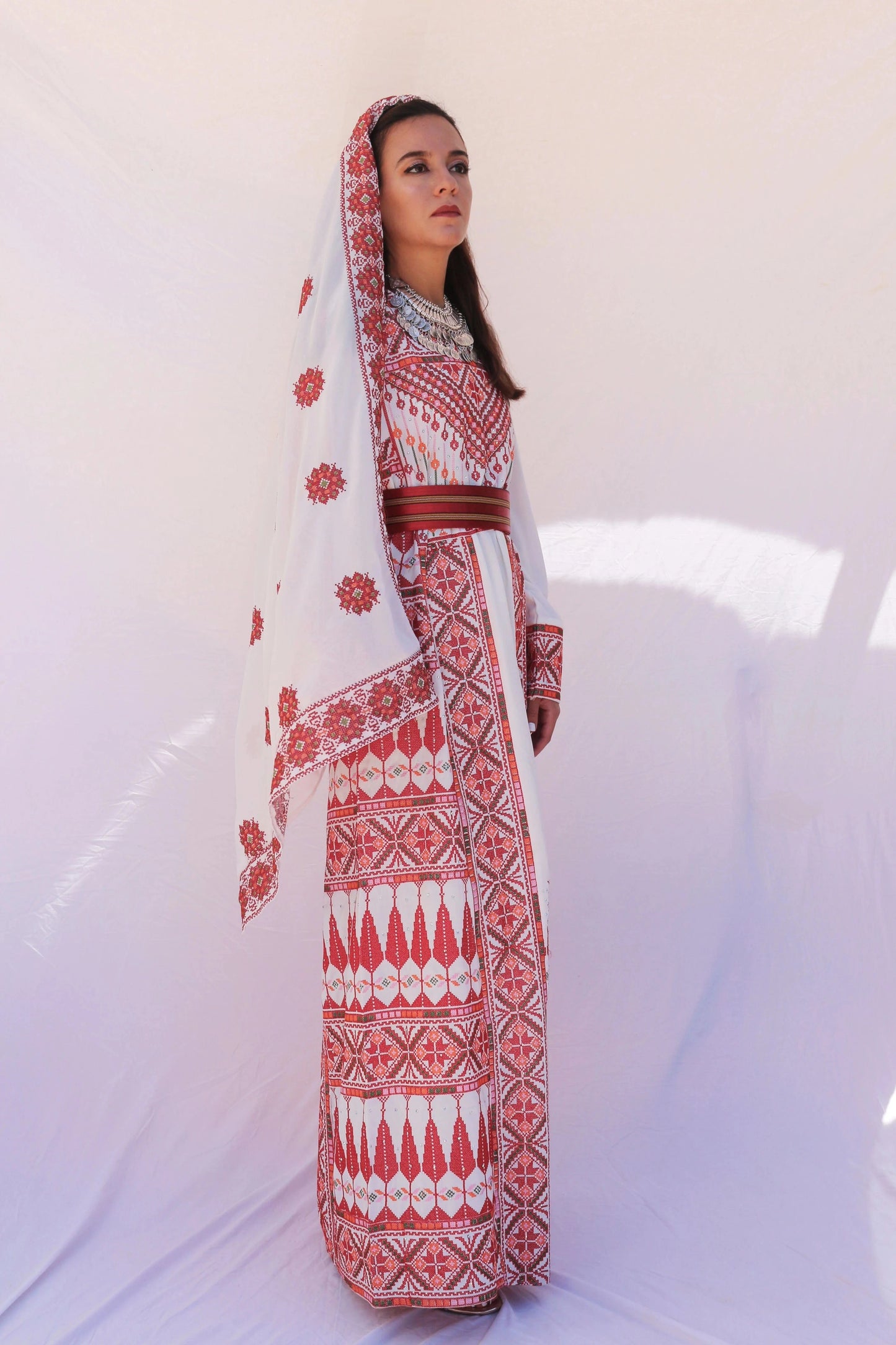 Tree of Life Embroidered Palestinian Thobe Dress Deerah