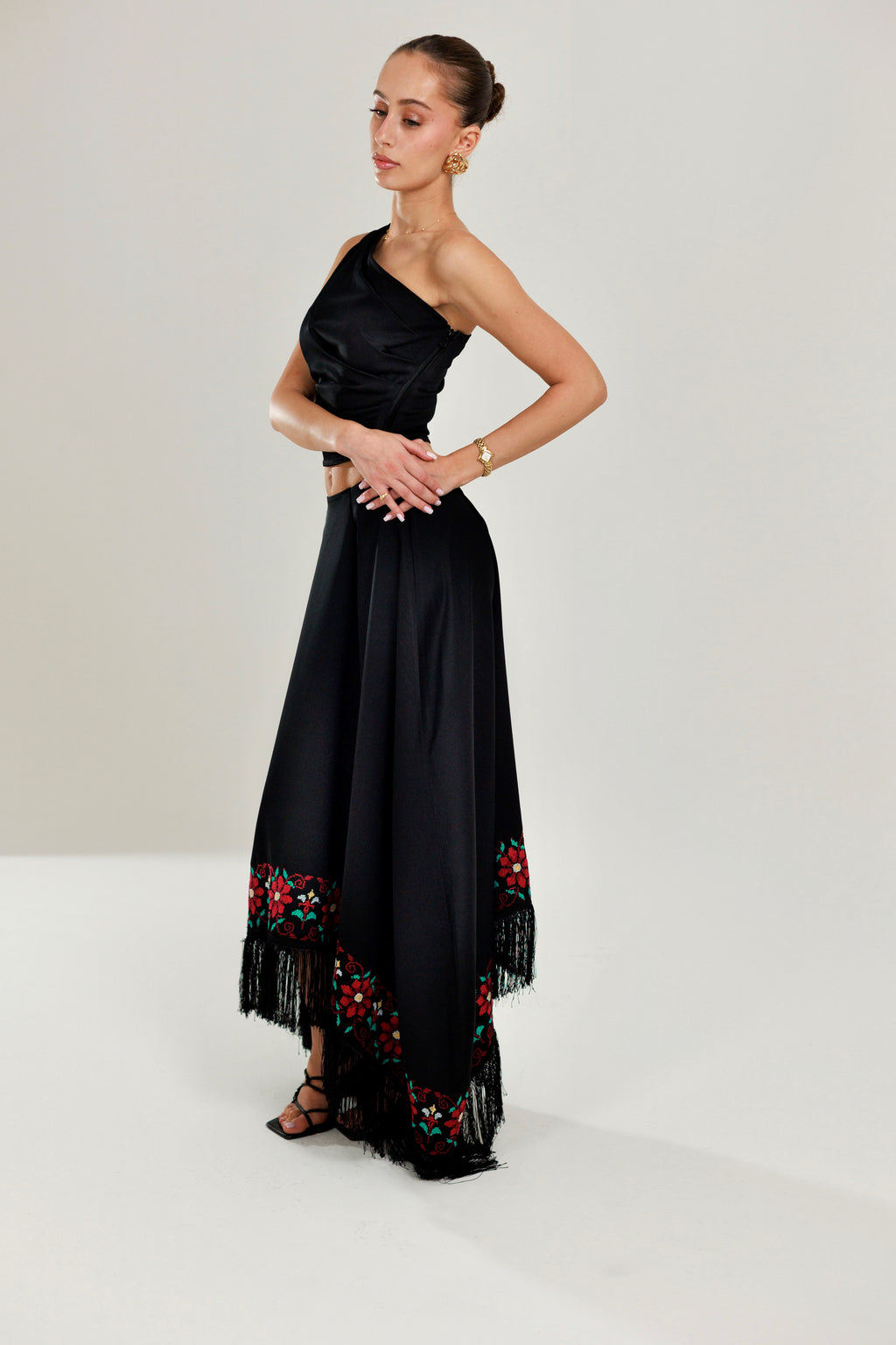 The Hand Embroidered Fringe Skirt