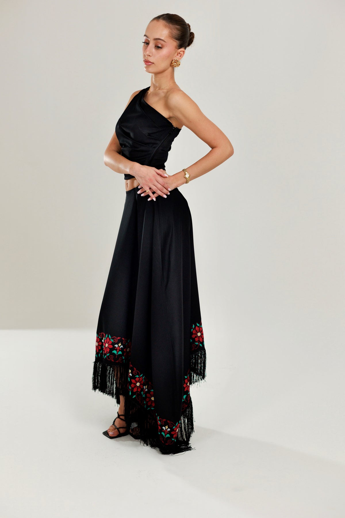 The Hand Embroidered Fringe Skirt