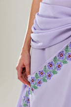 The Layan Hand-Embroidered Lavender Chiffon Dress