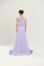 The Layan Hand-Embroidered Lavender Chiffon Dress
