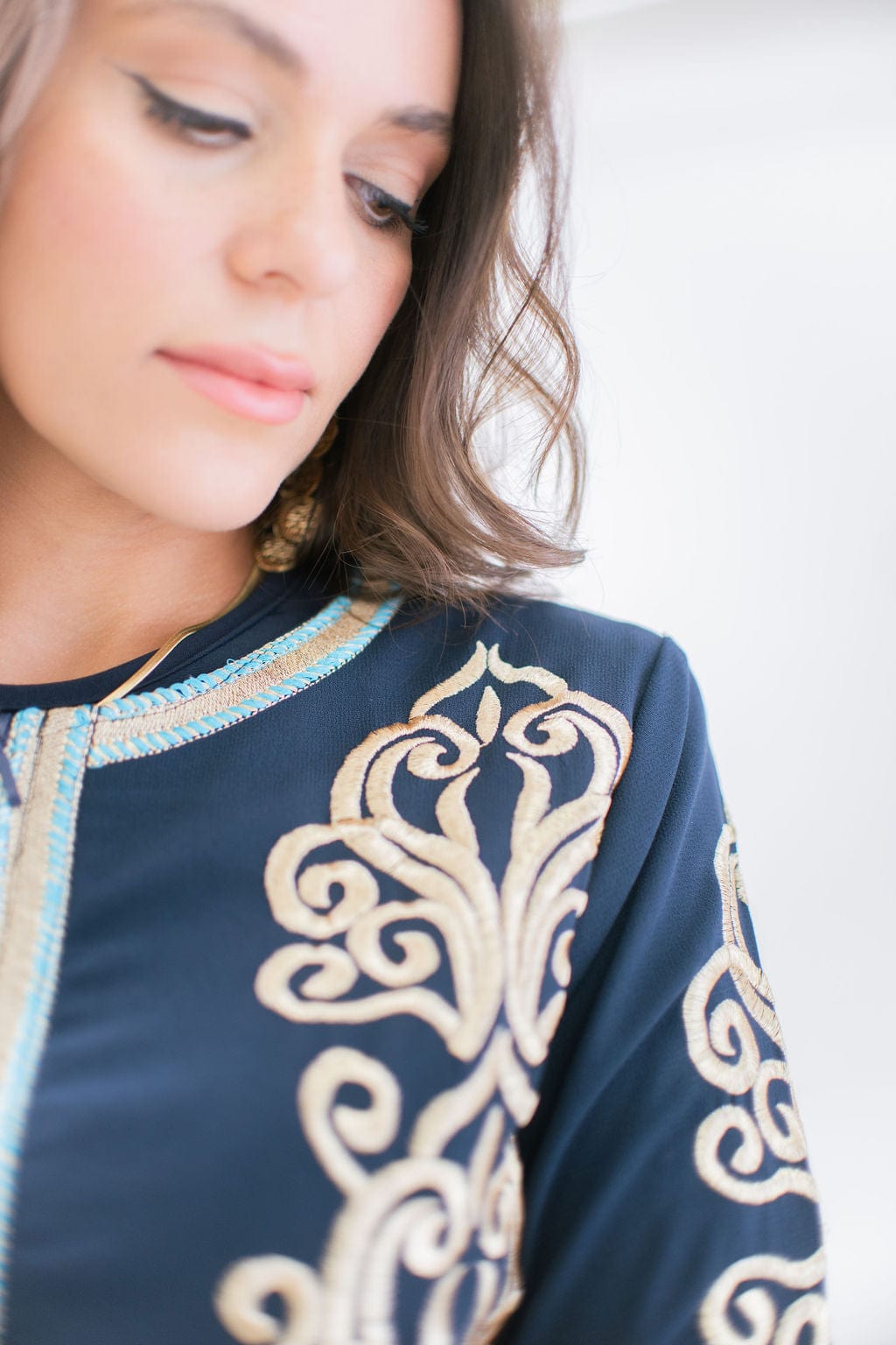 Arabian Kaftan in Navy - Deerah