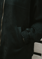 Black Embroidered Suede Jacket - Deerah