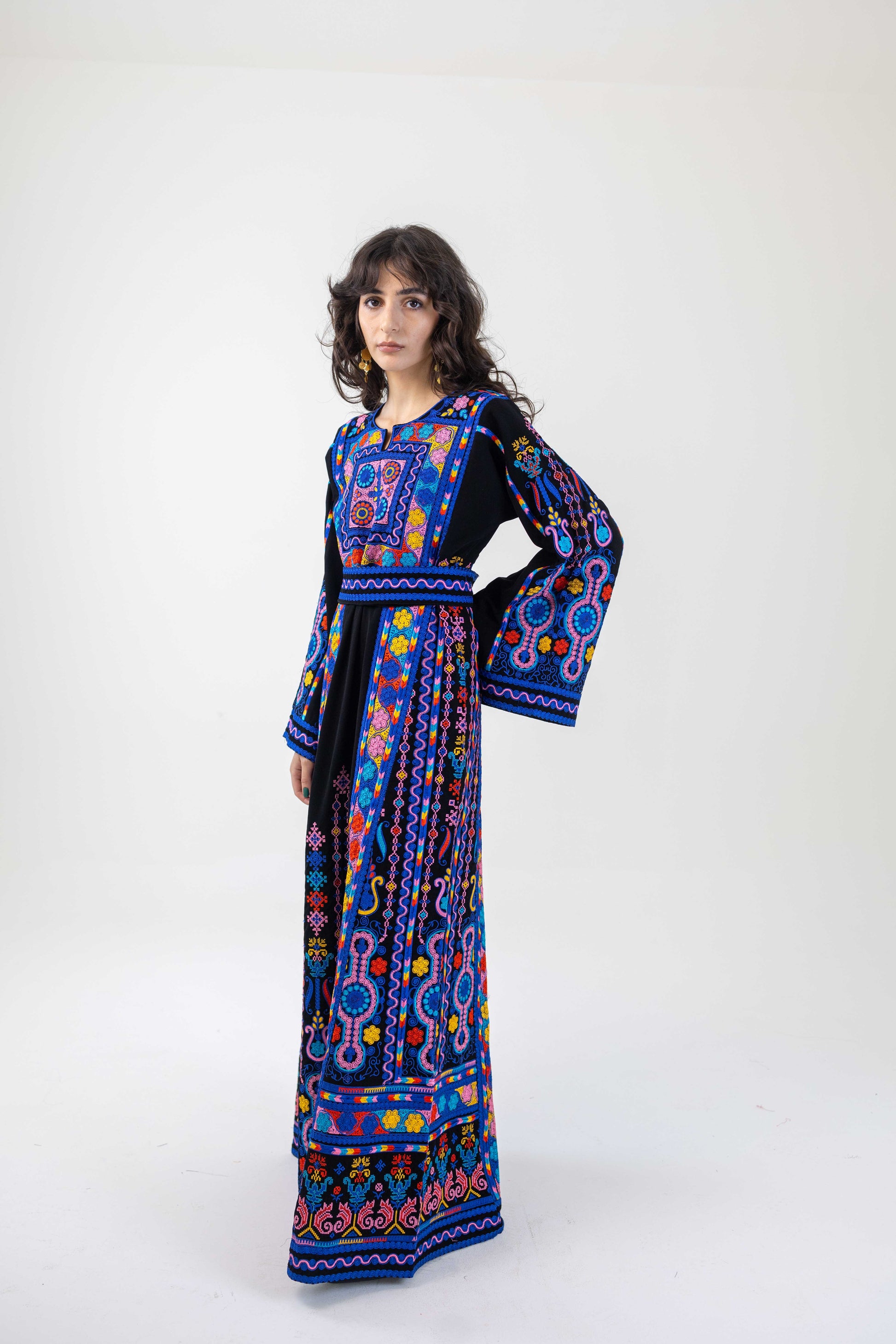 Color pop Palestinian Traditional Dress Thobe Deerah