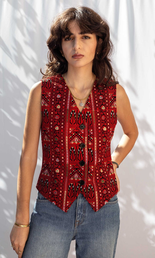 Dalal Embroidered Vest - Deerah