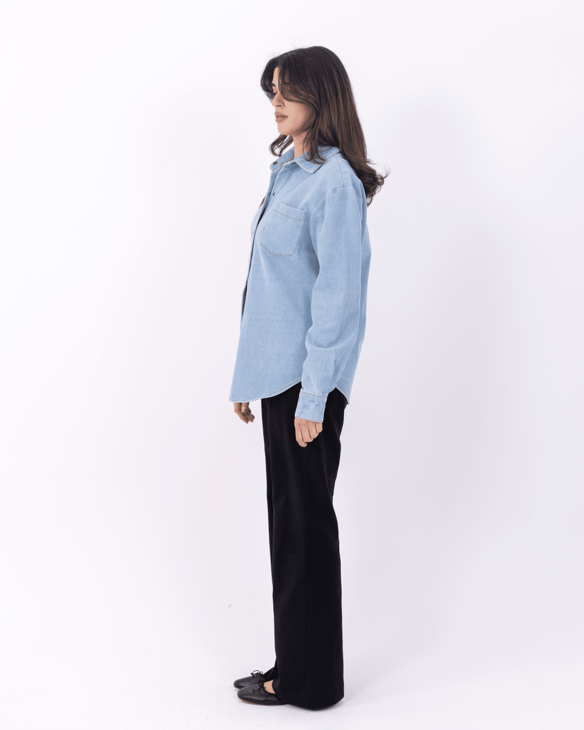 Denim Button - up Shirt - Deerah