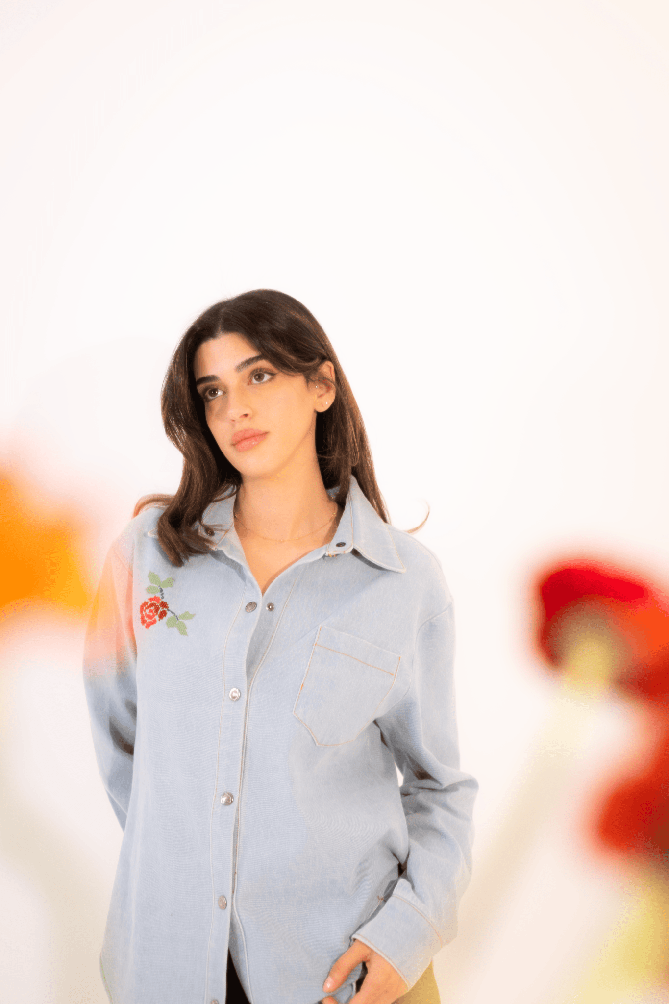 Denim Button - up Shirt - Deerah