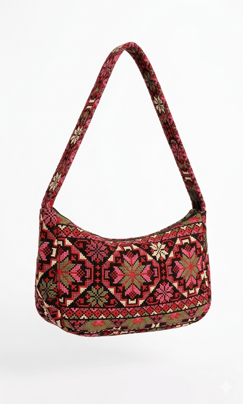 Embroidered Baguette Bag - Deerah
