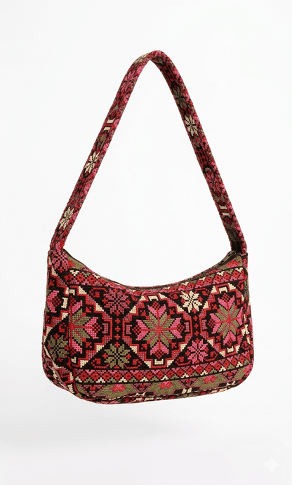 Embroidered Baguette Bag - Deerah
