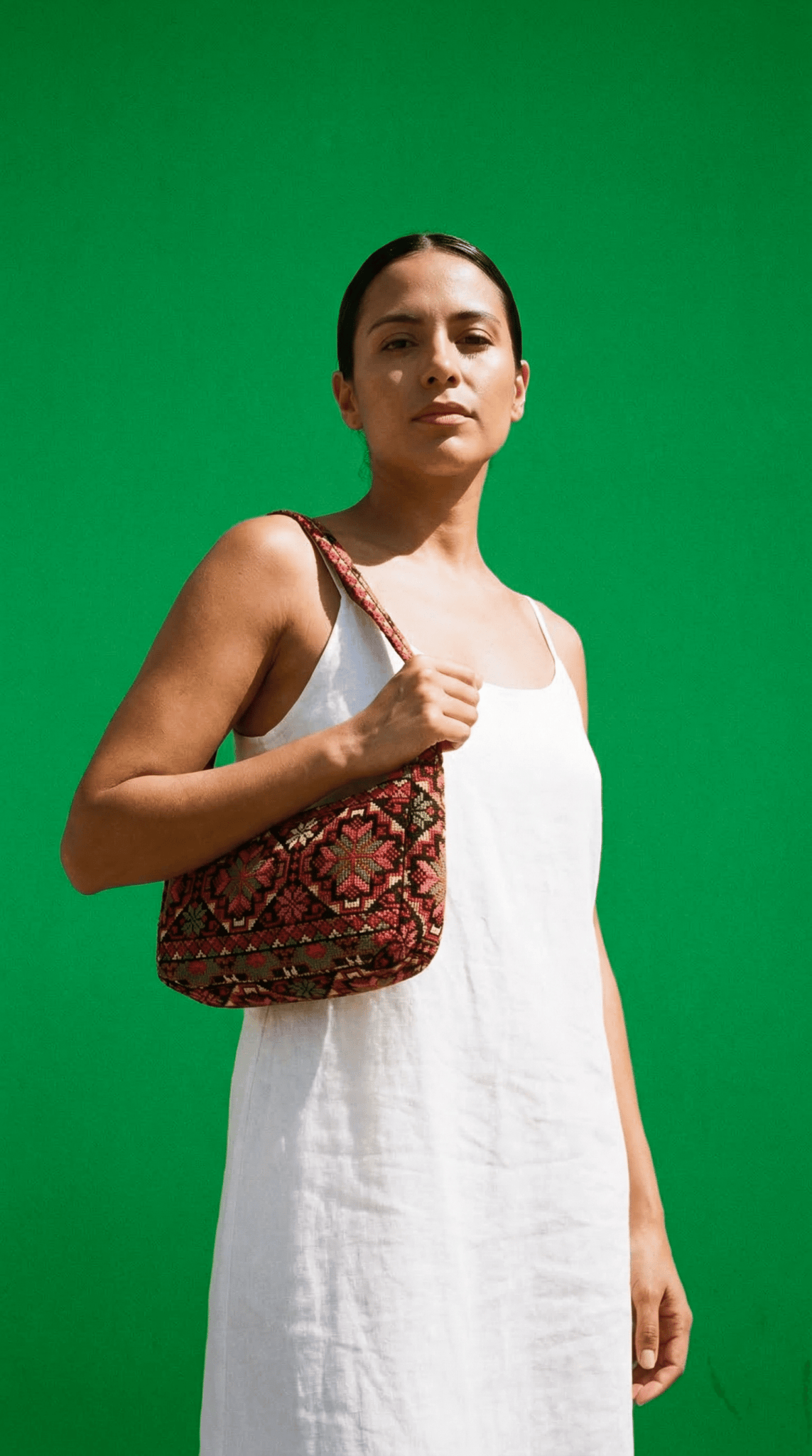 Embroidered Baguette Bag - Deerah