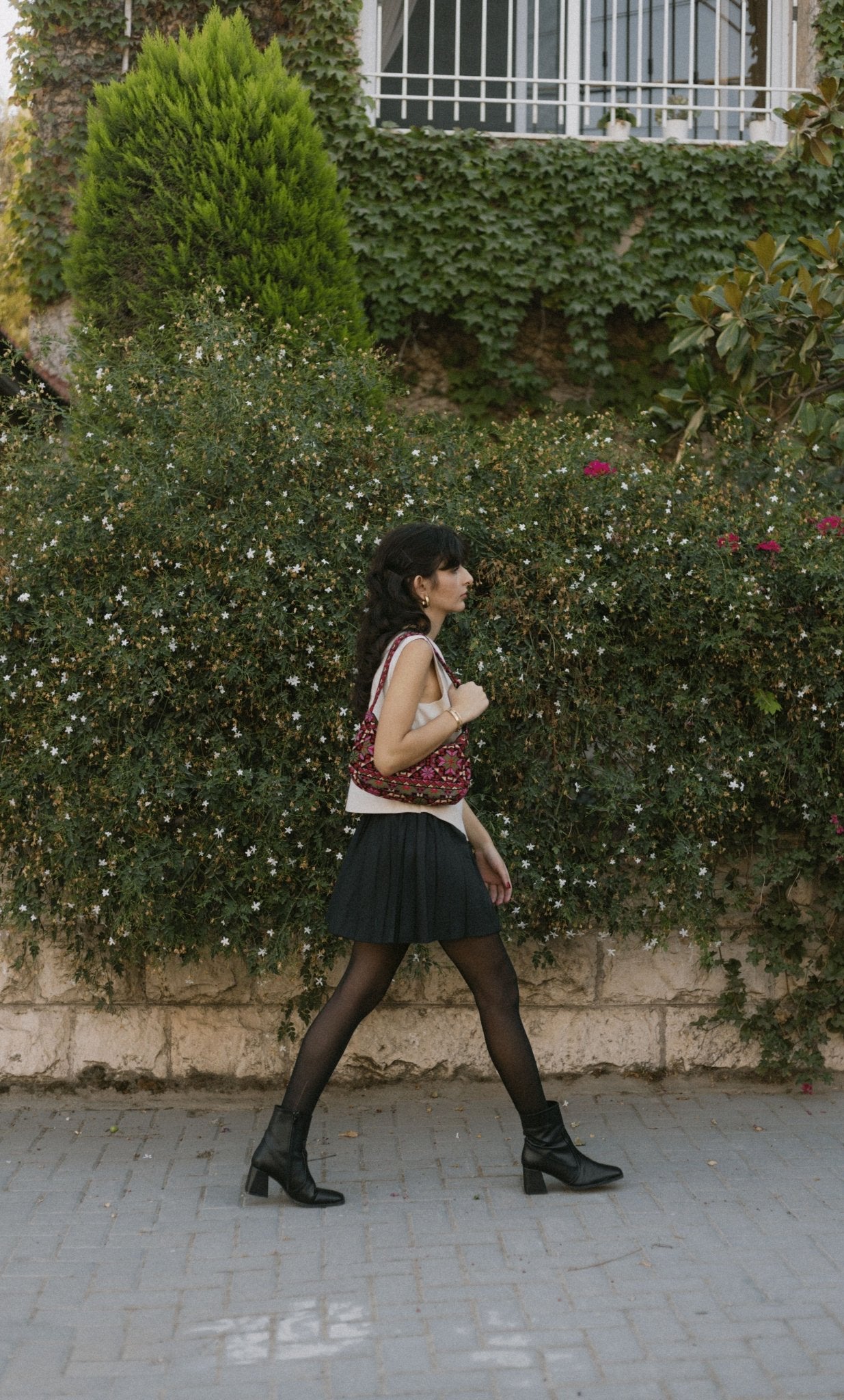 Embroidered Baguette Bag - Deerah