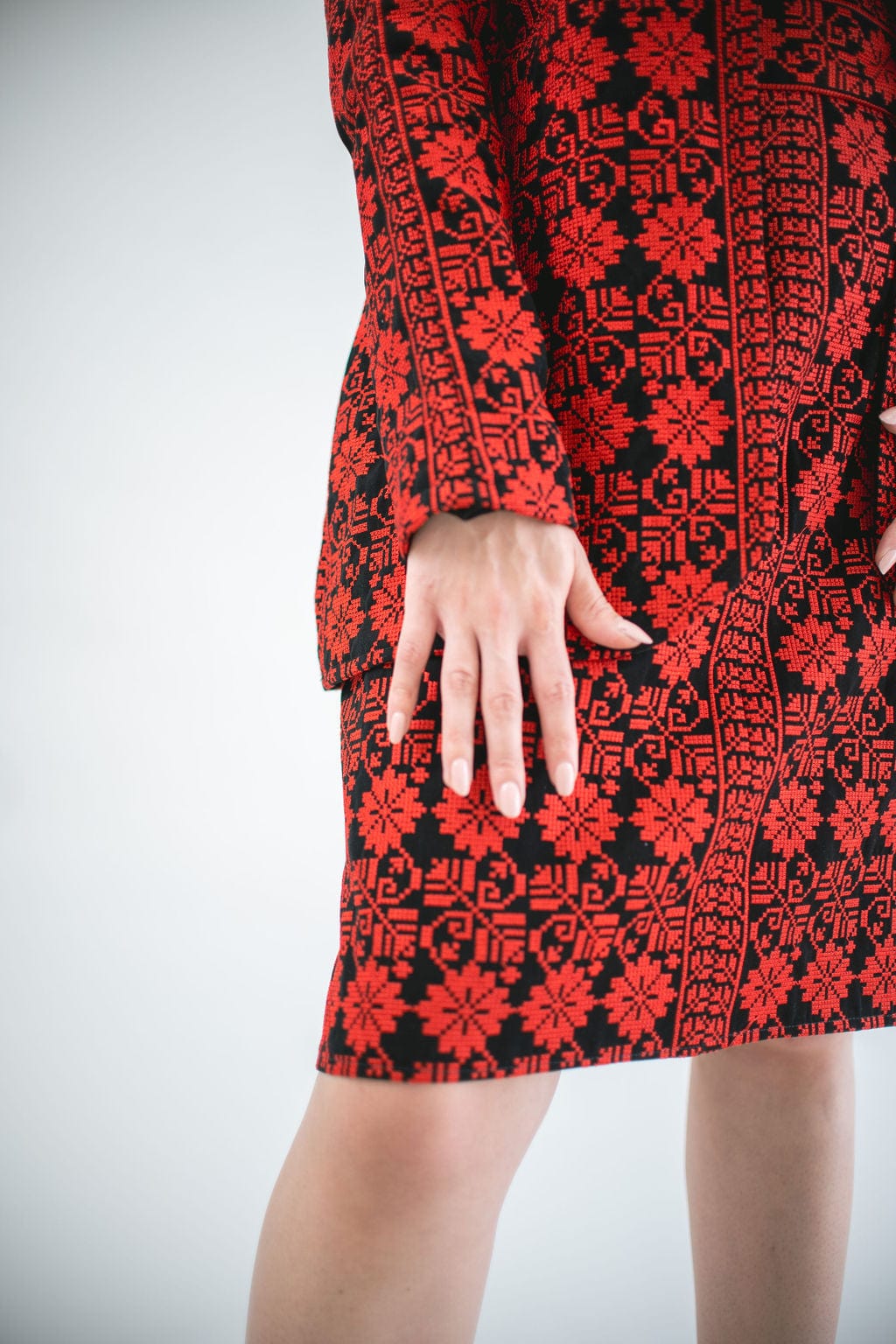 Floral Embroidered Skirt Suit Deerah