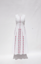 Hand Embroidered Linen Dress - Deerah