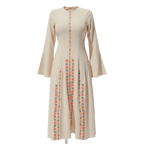 Hand Embroidered Linen Dress - Deerah