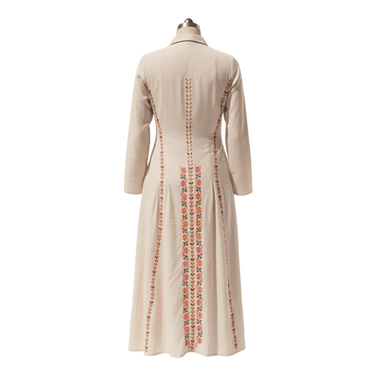Hand Embroidered Linen Dress - Deerah
