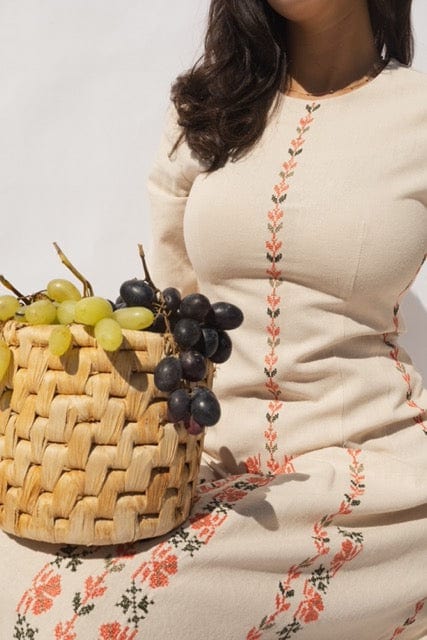 Hand embroidered Linen Dress - Deerah