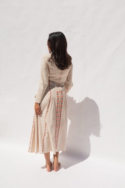 Hand embroidered Linen Dress - Deerah