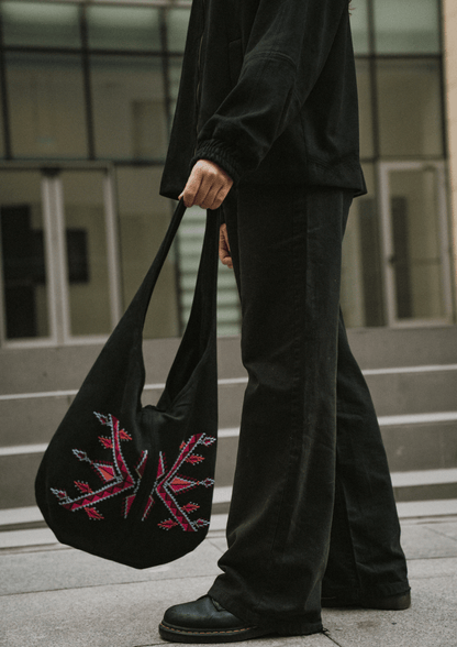 Hand - Embroidered Slouchy Shoulder Bag - Deerah