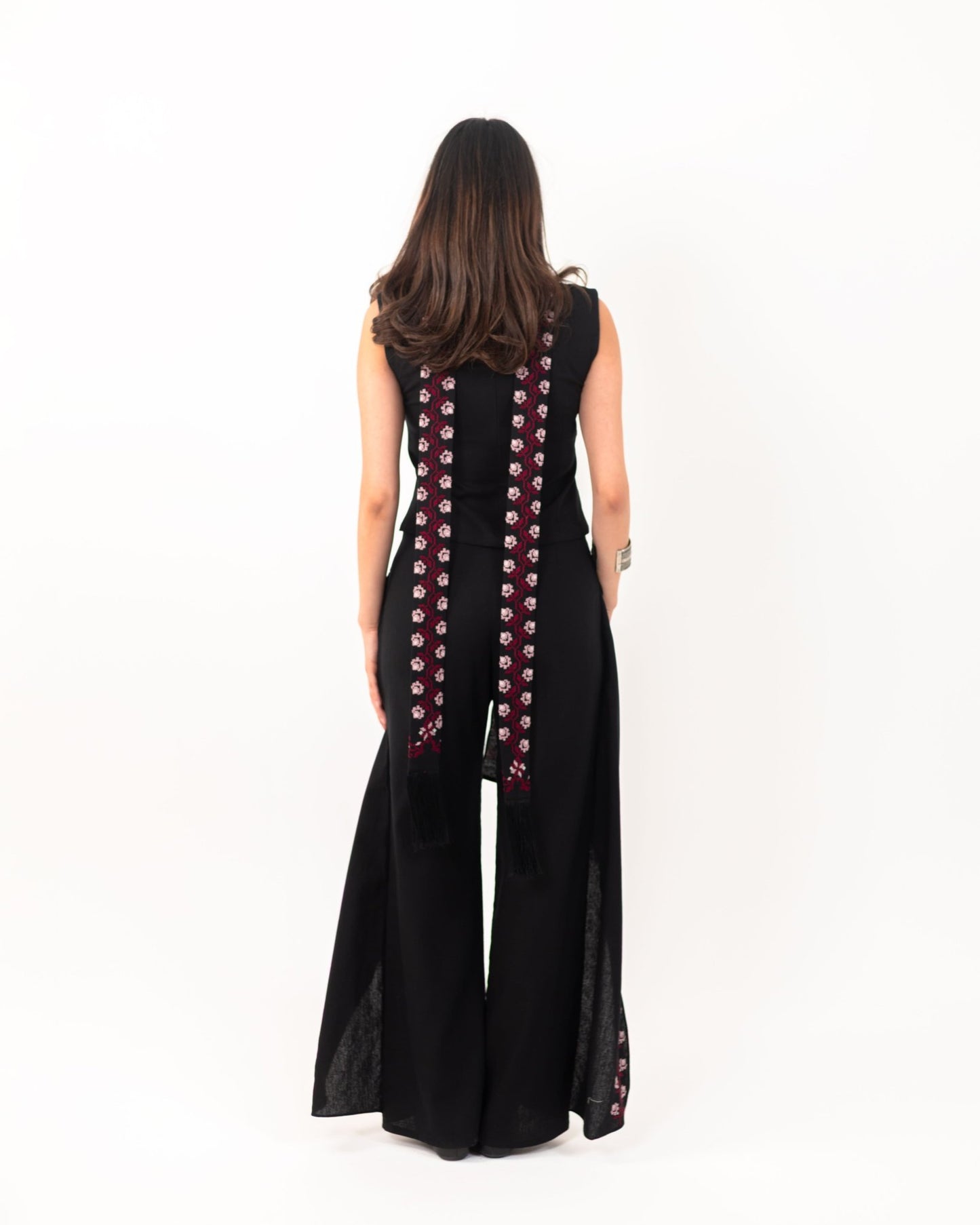 Linen Wrap Panel Trouser Set - Deerah