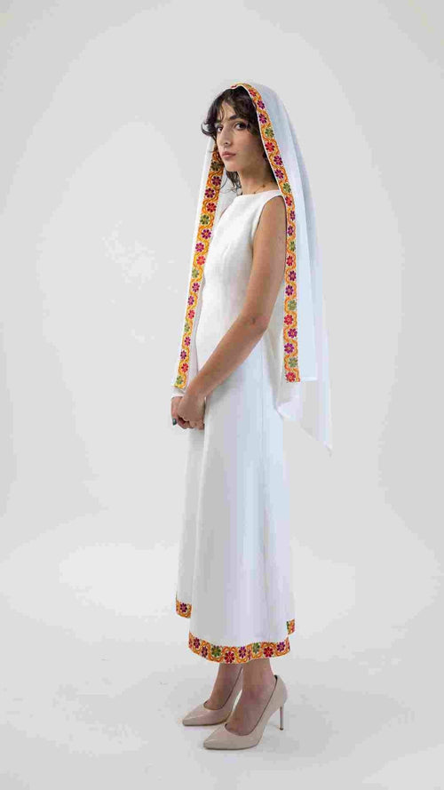 Machine - embroidered Shawl - Deerah