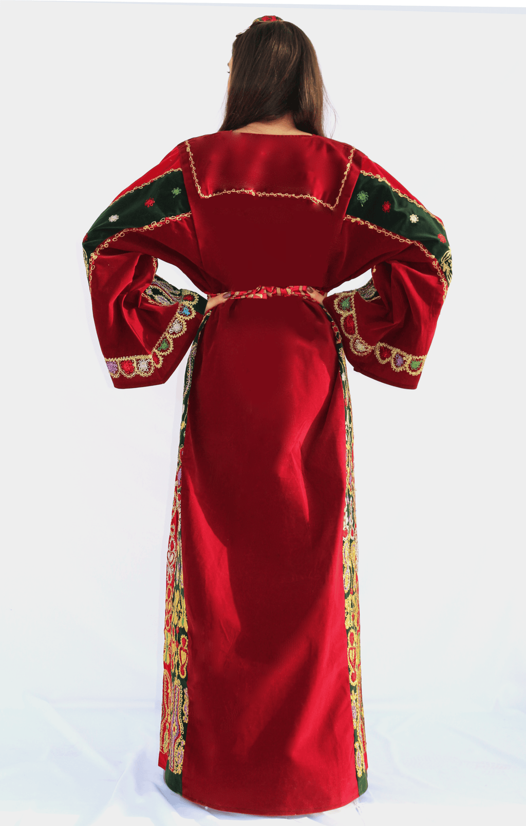 Malaka - Hand Embroidered Tahreera Palestinian Dress Thobe - Deerah